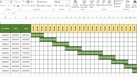 plantilla gantt excel gratis.